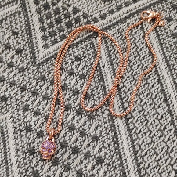 David Yurman Jewelry - David Yurman 18k Gold Hole-Inlaid Purple Diamond Necklace